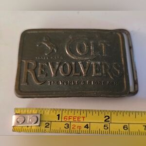 Vintage Colt Revolvers Brass Belt Buckle